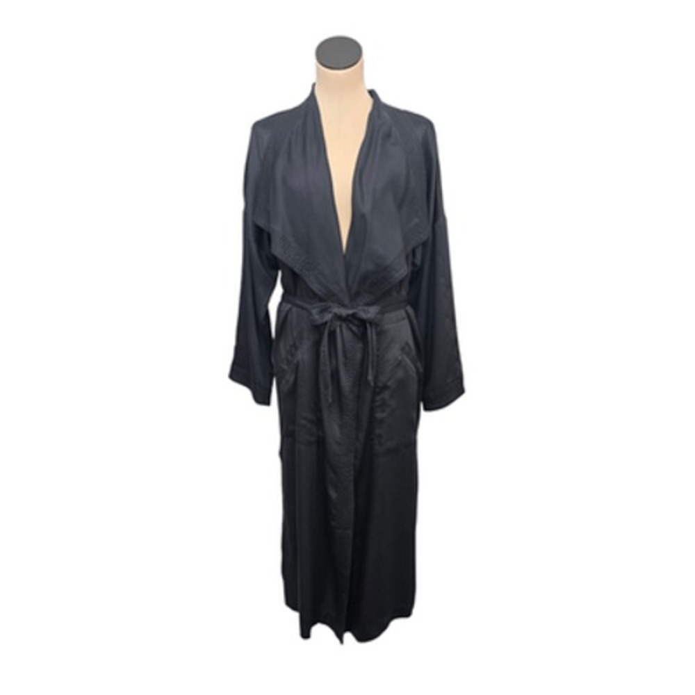 Anthropologie Hei Hei Charcoal Robe Coat, Belted Kimono Jacket, Size M
